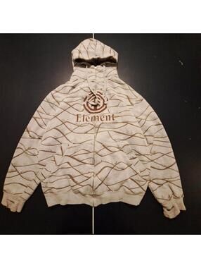 super cool thick Grey n brown element y2k zip up, missing the zipper. Size L
